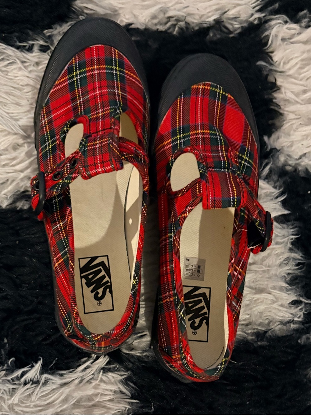 Vans Women’s Red Plaid Mary Jane Flats